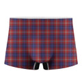 Red Blue And White Tartan Pattern Print Men's Boxer Briefs