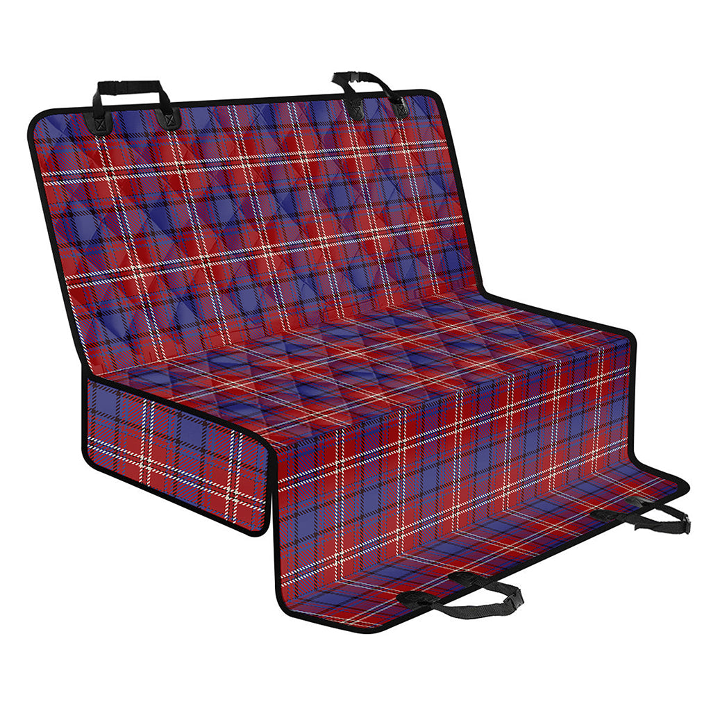 Red Blue And White Tartan Pattern Print Pet Car Back Seat Cover