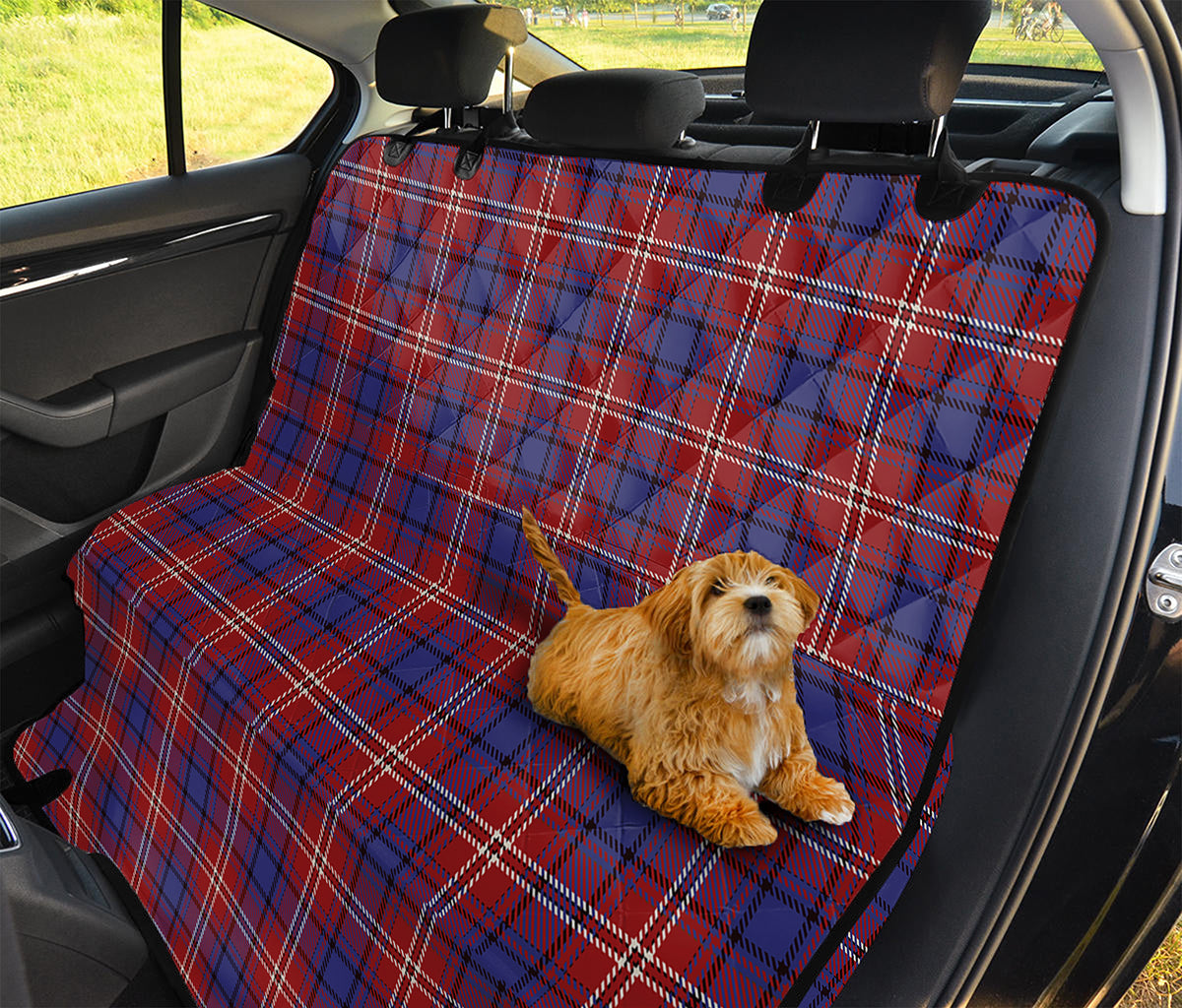 Red Blue And White Tartan Pattern Print Pet Car Back Seat Cover