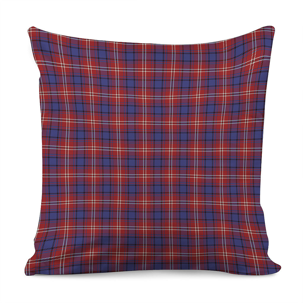 Red Blue And White Tartan Pattern Print Pillow Cover