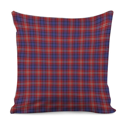 Red Blue And White Tartan Pattern Print Pillow Cover