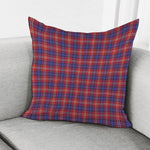 Red Blue And White Tartan Pattern Print Pillow Cover