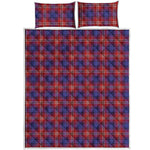 Red Blue And White Tartan Pattern Print Quilt Bed Set