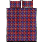 Red Blue And White Tartan Pattern Print Quilt Bed Set