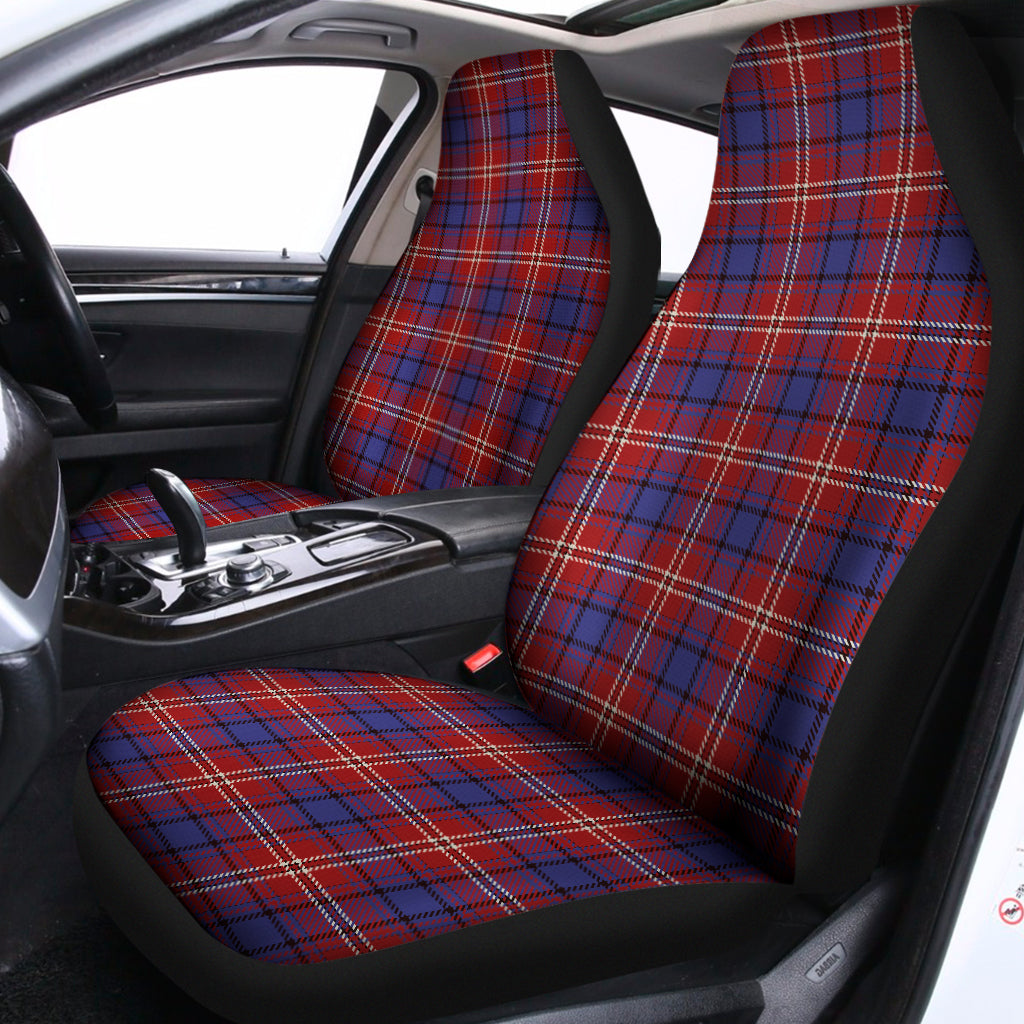 Red Blue And White Tartan Pattern Print Universal Fit Car Seat Covers