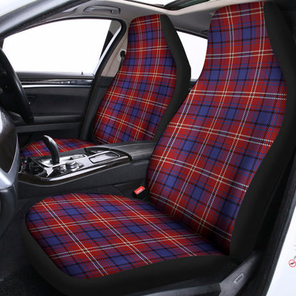 Red Blue And White Tartan Pattern Print Universal Fit Car Seat Covers