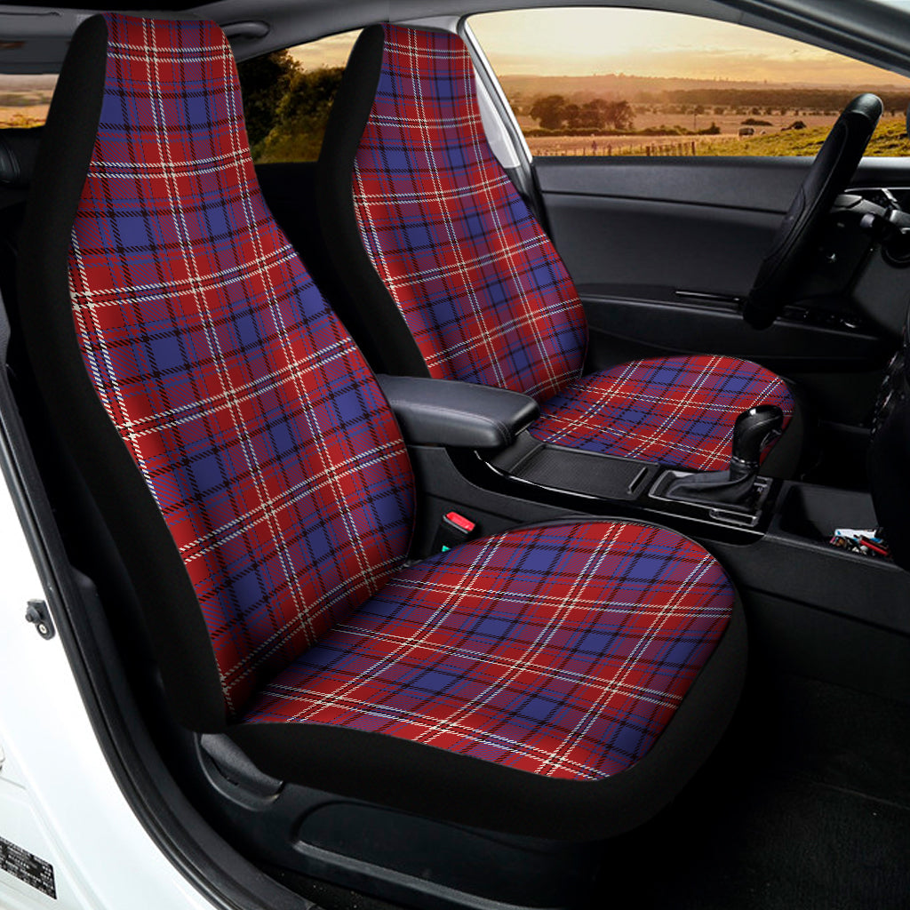 Red Blue And White Tartan Pattern Print Universal Fit Car Seat Covers