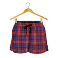 Red Blue And White Tartan Pattern Print Women's Shorts