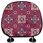 Red Boho Flower Pattern Print Car Headrest Covers