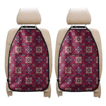 Red Boho Flower Pattern Print Car Seat Organizers