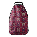 Red Boho Flower Pattern Print Car Seat Organizers