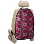 Red Boho Flower Pattern Print Car Seat Organizers