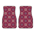 Red Boho Flower Pattern Print Front Car Floor Mats