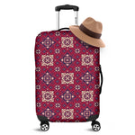 Red Boho Flower Pattern Print Luggage Cover