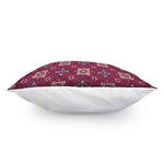 Red Boho Flower Pattern Print Pillow Cover