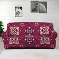 Red Boho Flower Pattern Print Sofa Cover
