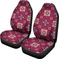 Red Boho Flower Pattern Print Universal Fit Car Seat Covers