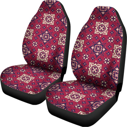 Red Boho Flower Pattern Print Universal Fit Car Seat Covers