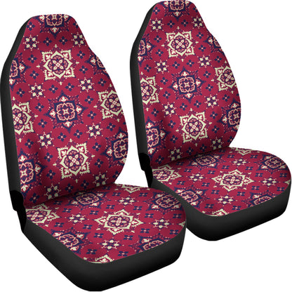 Red Boho Flower Pattern Print Universal Fit Car Seat Covers