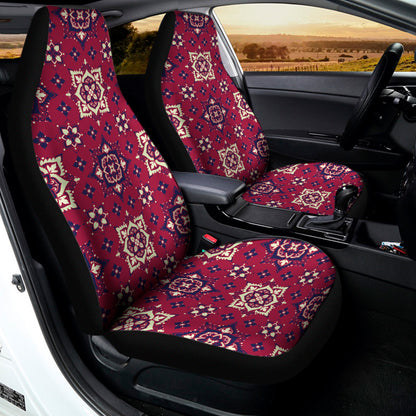 Red Boho Flower Pattern Print Universal Fit Car Seat Covers