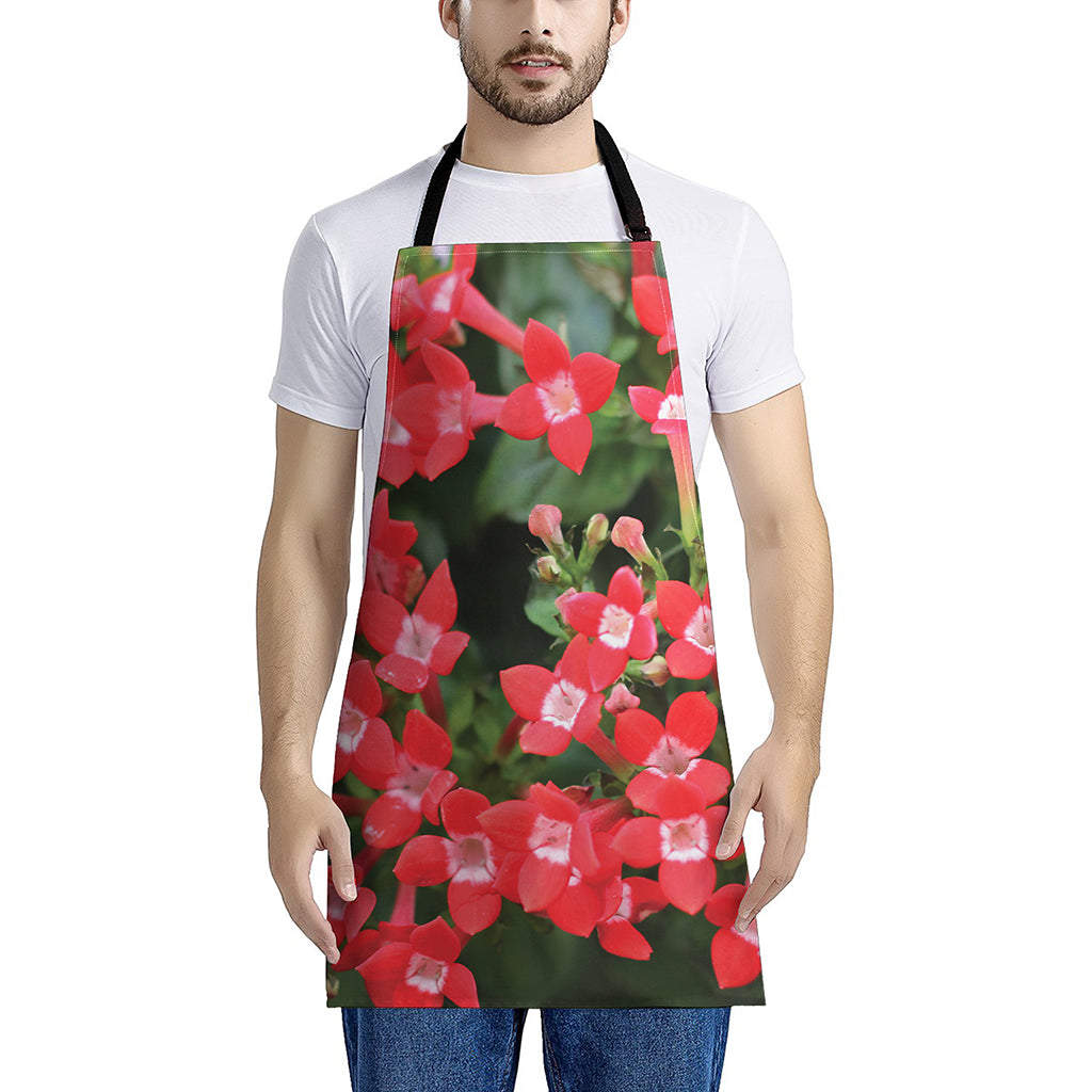 Red Bouvardia Print Apron