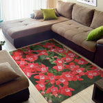Red Bouvardia Print Area Rug