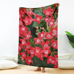 Red Bouvardia Print Blanket