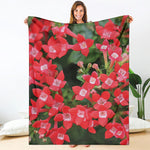 Red Bouvardia Print Blanket