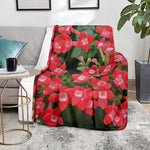 Red Bouvardia Print Blanket