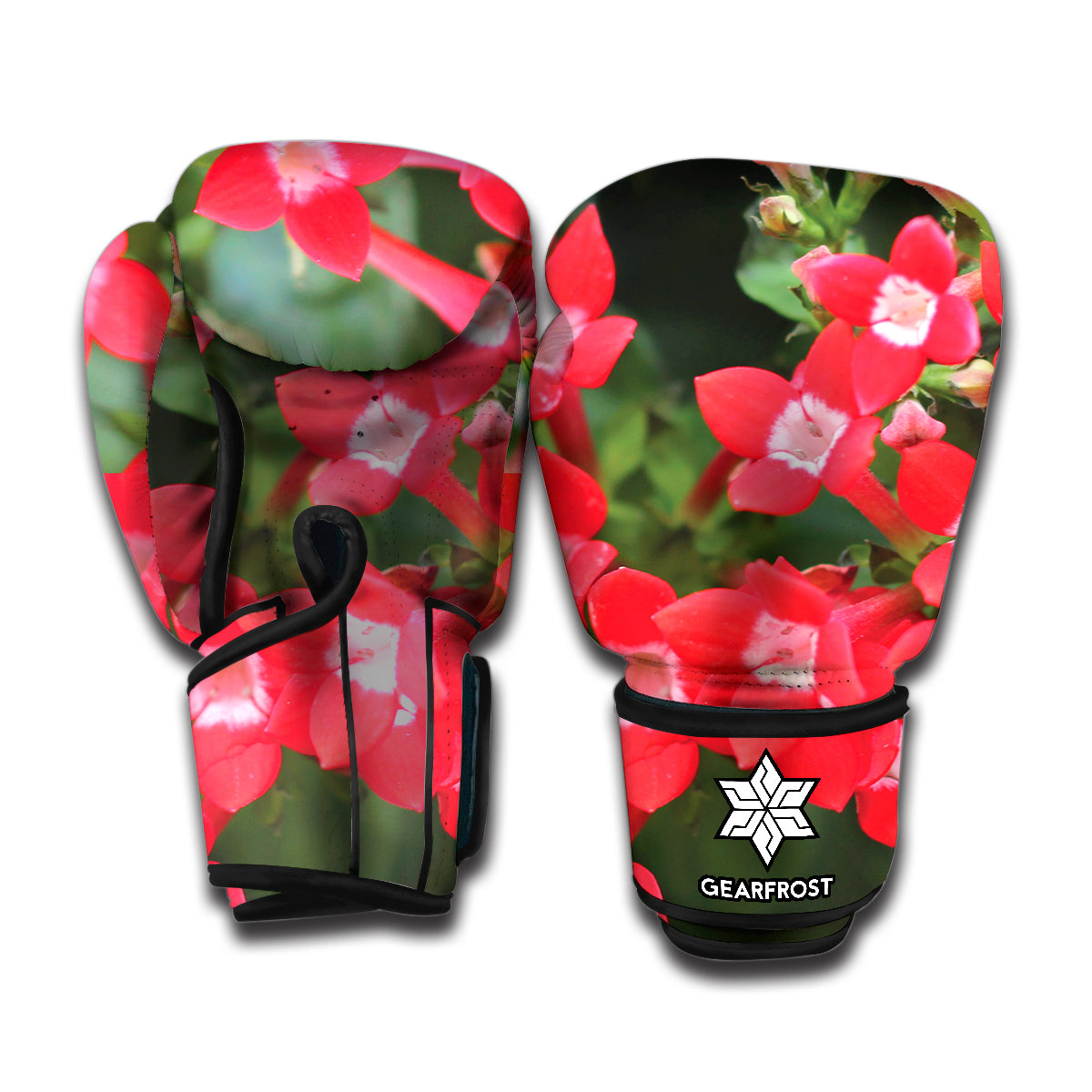 Red Bouvardia Print Boxing Gloves