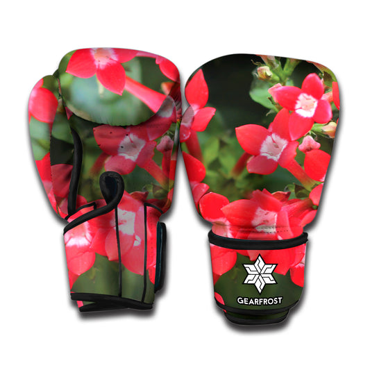 Red Bouvardia Print Boxing Gloves