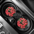 Red Bouvardia Print Car Coasters