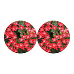Red Bouvardia Print Car Coasters