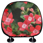 Red Bouvardia Print Car Headrest Covers