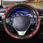 Red Bouvardia Print Car Steering Wheel Cover