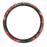 Red Bouvardia Print Car Steering Wheel Cover