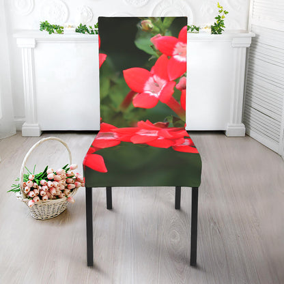 Red Bouvardia Print Dining Chair Slipcover