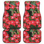 Red Bouvardia Print Front and Back Car Floor Mats