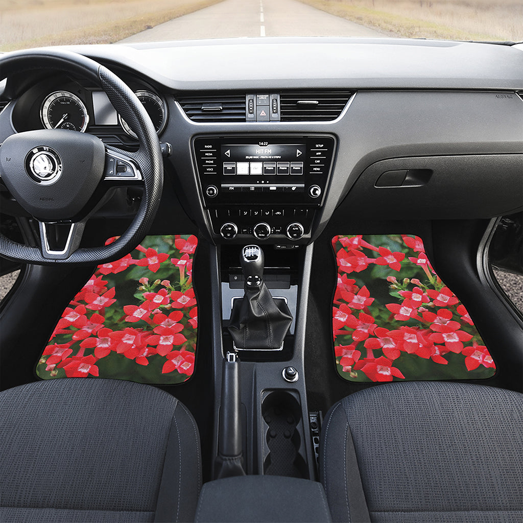 Red Bouvardia Print Front and Back Car Floor Mats