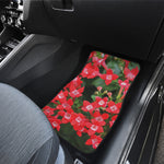 Red Bouvardia Print Front and Back Car Floor Mats
