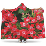 Red Bouvardia Print Hooded Blanket