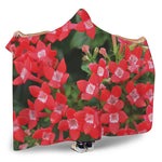 Red Bouvardia Print Hooded Blanket