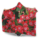 Red Bouvardia Print Hooded Blanket