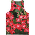 Red Bouvardia Print Men's Tank Top