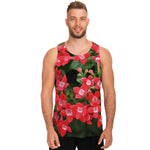 Red Bouvardia Print Men's Tank Top