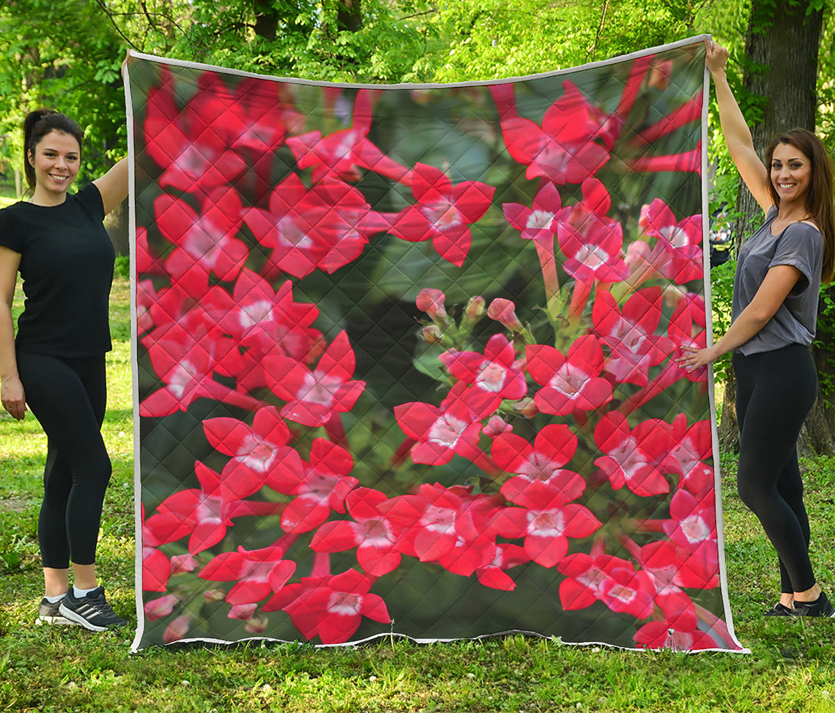 Red Bouvardia Print Quilt