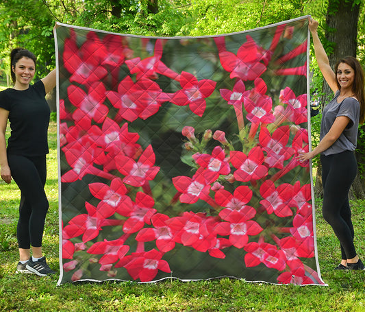 Red Bouvardia Print Quilt