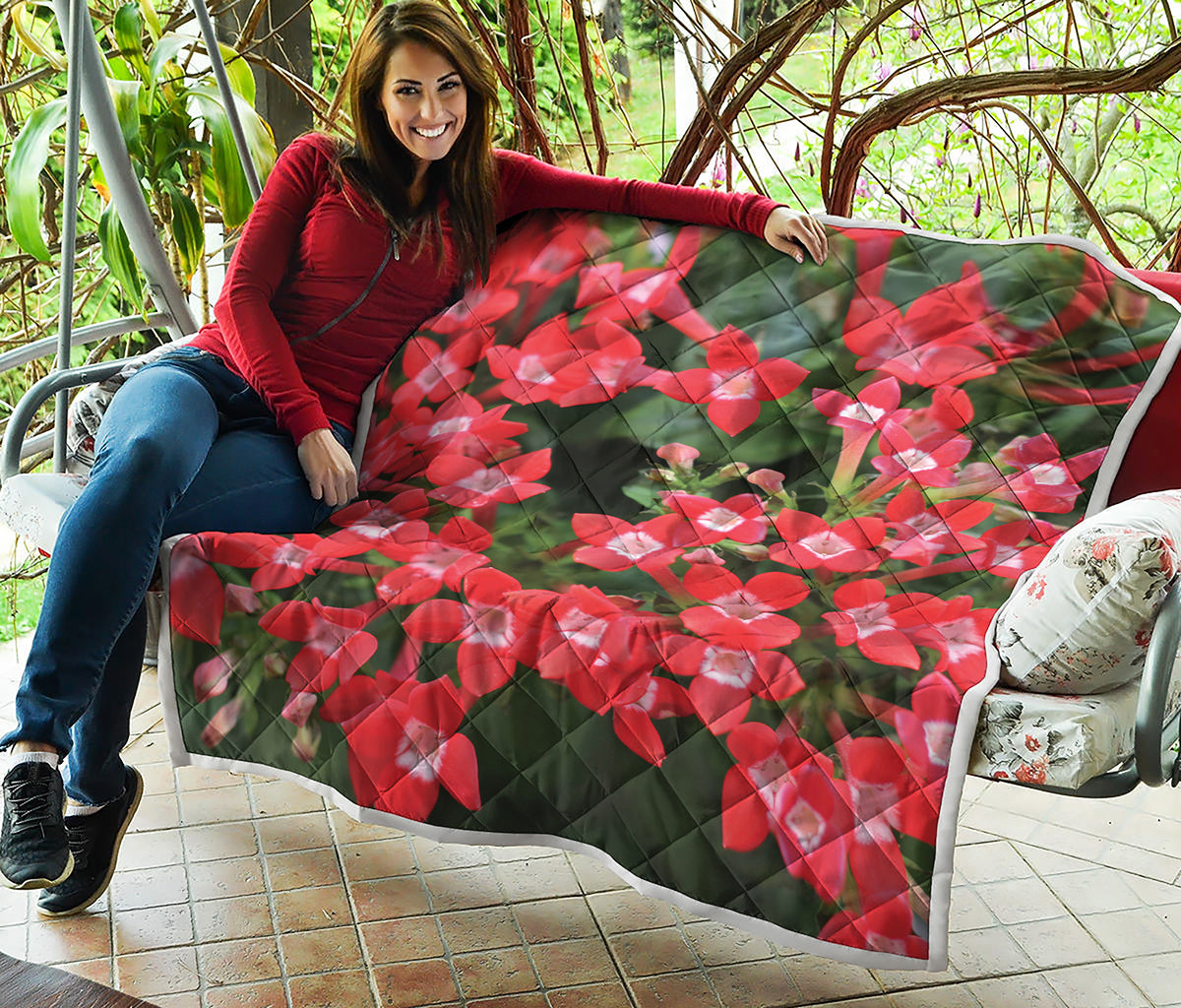 Red Bouvardia Print Quilt