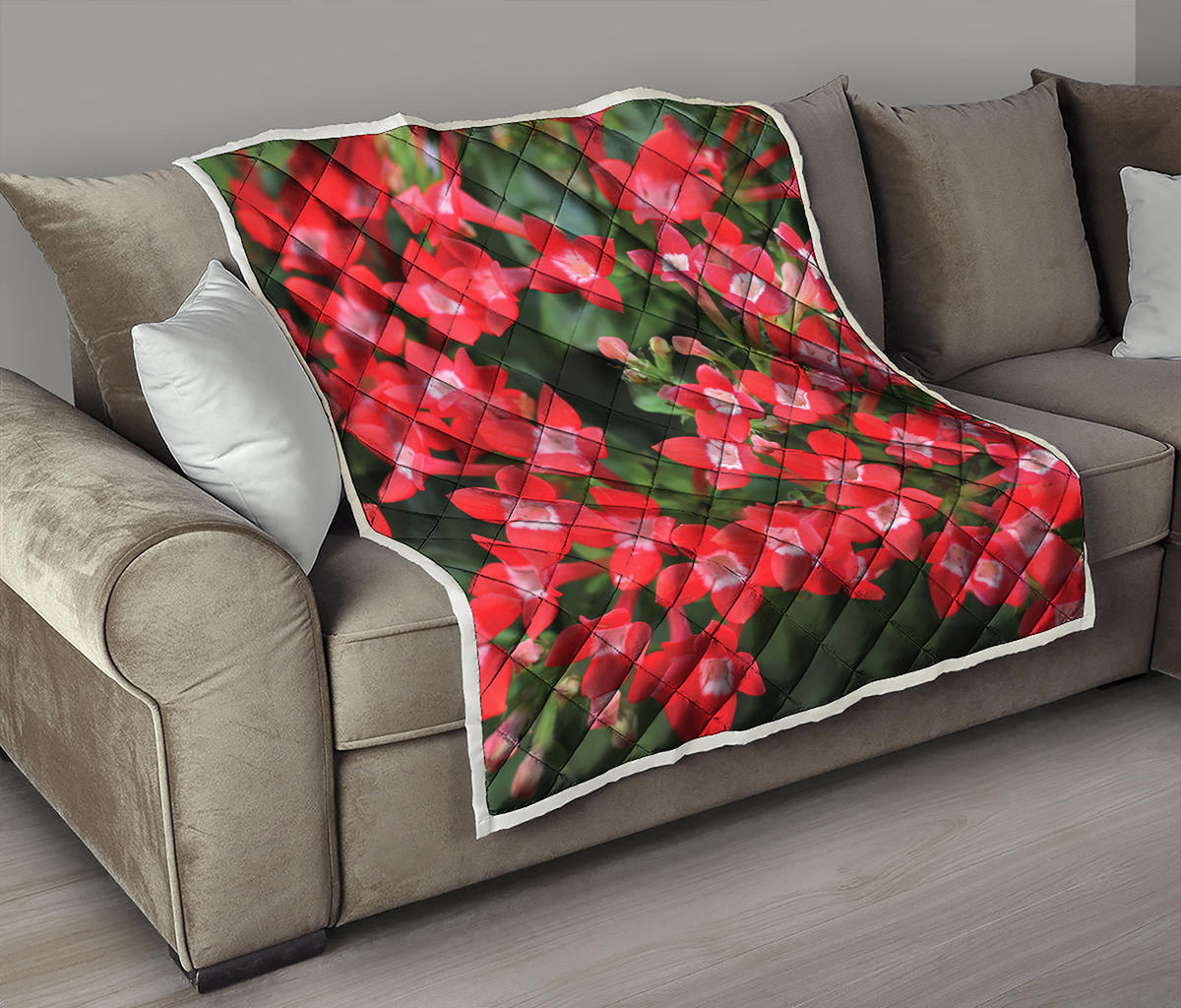 Red Bouvardia Print Quilt