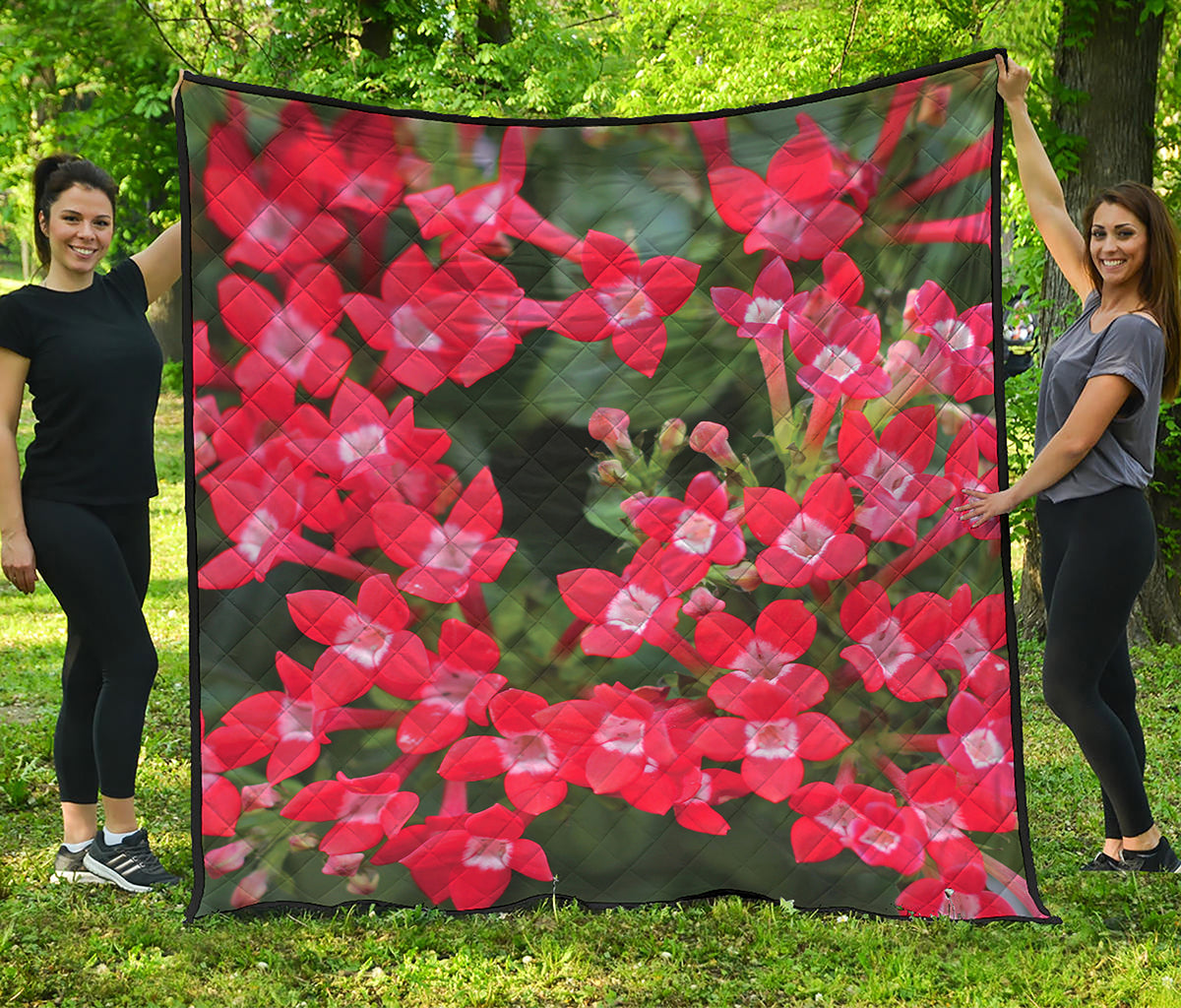 Red Bouvardia Print Quilt